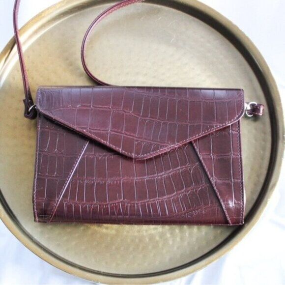 Vintage Bueno Brown Leather Crossbody Bag with Removable Strap Chocolate Brown - Picture 1 of 7